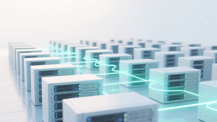 클라우드 컴퓨팅과 네트워크 인프라 기술 일러스트
Cloud Computing and Network Infrastructure Technology Illustration