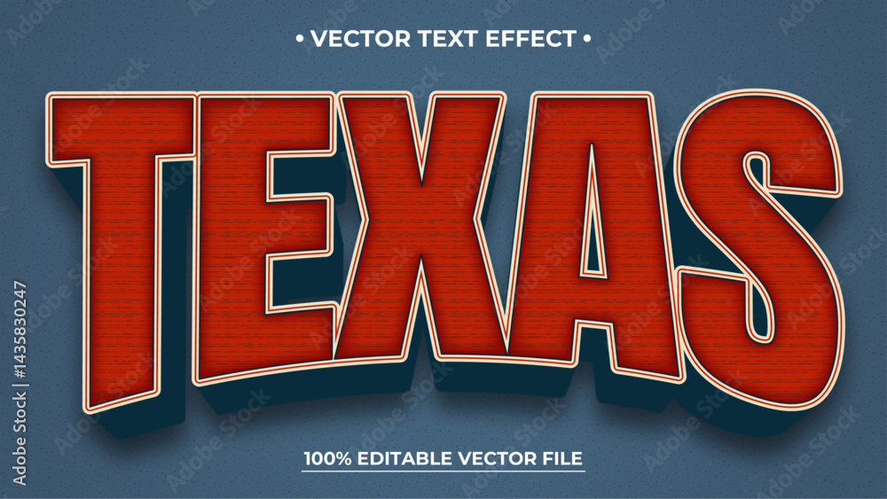 Poster editable text style effect texas retro text style theme