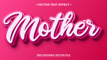 Happy mother's day white embossed 3d editable text effect style