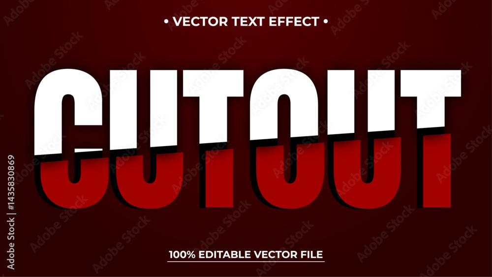 Poster editable text effect - cut out sliced text effect