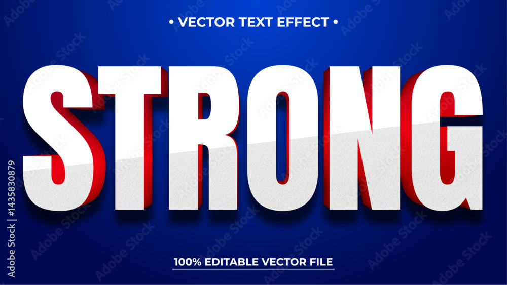 Aufkleber strong editable vector text effect simple and modern style for banner or poster