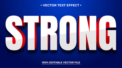 Strong editable vector text effect simple and modern style for banner or poster