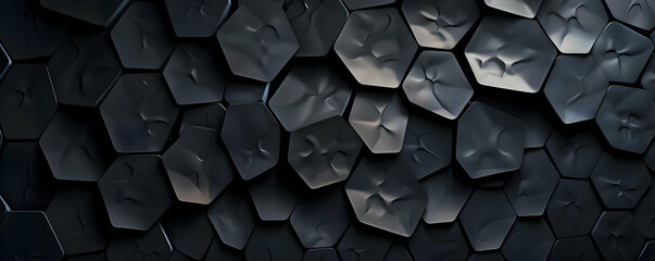 Dark, textured hexagonal surface pattern