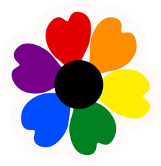 colorful rainbow flower