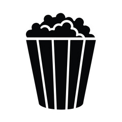 Popcorn Bucket Stencil Icon Vector Illustration