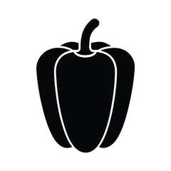 Bell Pepper Stencil Icon Vector Illustration