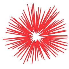 Abstract red burst, radiating lines, star shape, vibrant energy