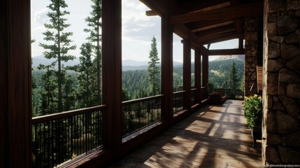 Mountain Home Porch View; Relaxing; Sunny; Forest Panorama