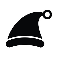 Christmas Hat Stencil Icon Vector Illustration