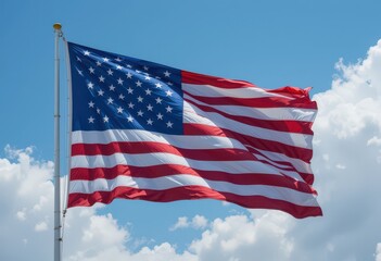 Obraz premium american flag on blue sky