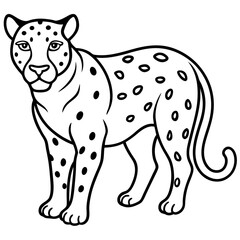 Modern Jaguar Silhouette in Line Art