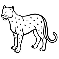 Modern Jaguar Silhouette in Line Art