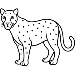 Modern Jaguar Silhouette in Line Art