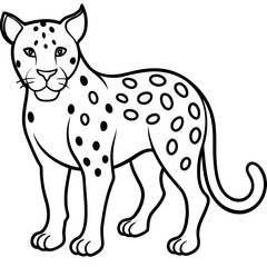 Modern Jaguar Silhouette in Line Art