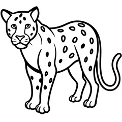 Modern Jaguar Silhouette in Line Art