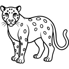Modern Jaguar Silhouette in Line Art