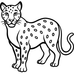 Modern Jaguar Silhouette in Line Art