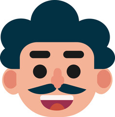 Middle-aged man face expression icon
