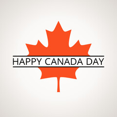 Happy Canada Day Maple Leaf.