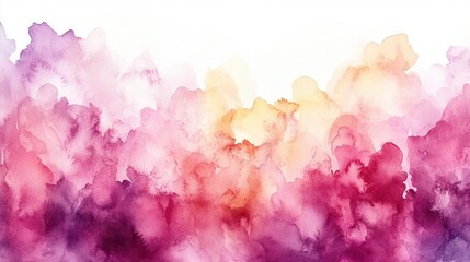 Fototapeta premium Abstract watercolor painting with pink, purple, and orange colors.