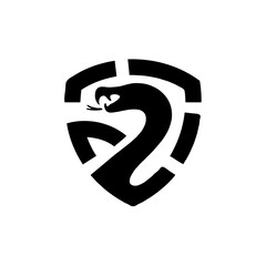 **"Serpent&rsquo;s Guard: A Black and White Stylized Snake Head in a Shield Shape, Symbolizing Protection and Power in Minimalist Design"**  

Would you like to explore how this could be refined for a speci