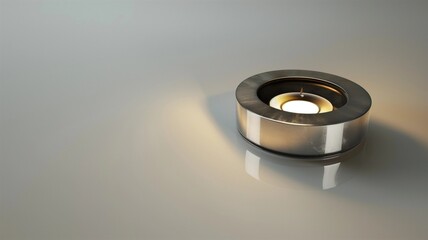 Photorealistic image of a motion-activated tea light in a clean isolated environment