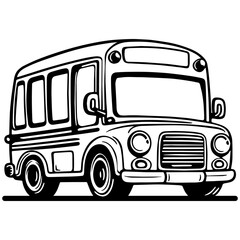 School Bus Sketch Drawing.