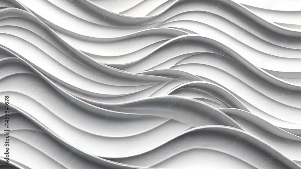Aufkleber elegant white waves create a serene atmosphere in an artistic interior design setting generative ai