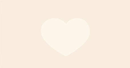 Vector illustration of a solid, filled heart shape in a pale beige color, centered on a plain, slightly lighter pale beige background.

