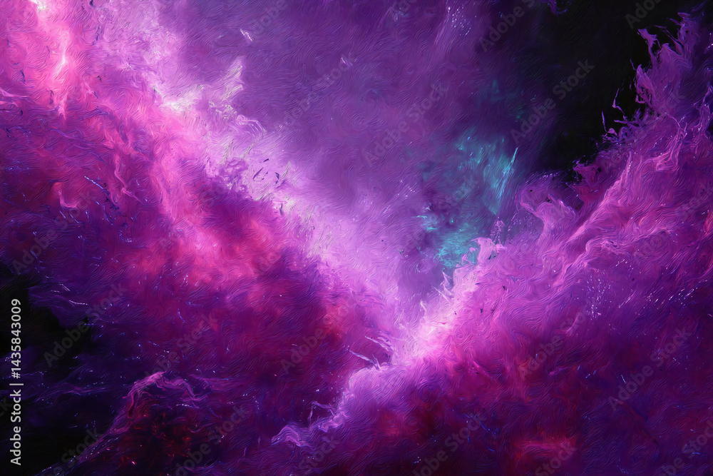 Aufkleber abstract purple and pink textured artwork, resembling swirling nebula or cosmic clouds, creating a d