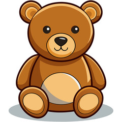 Illustration of an adorable brown teddy bear with a friendly face, often symbolizing childhood, comfort, and love