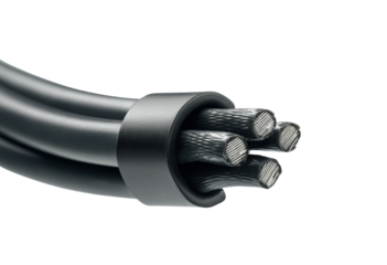 Close-up of industrial electrical cables.