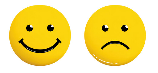 Fototapeta premium Expression of happiness and sadness through icons.