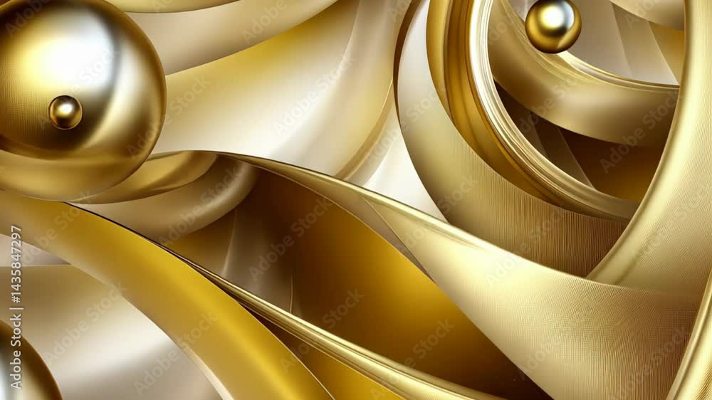 Poster mesmerizing golden swirls creating a captivating visual dance with elegant patterns and dynamic move