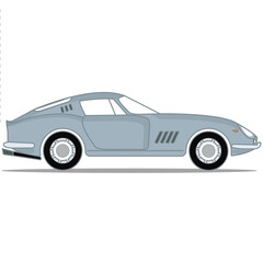 Grey Vitage Car Vector Illustration