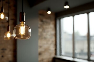 Elegant Glass Pendant Light in Modern Industrial Interior Space