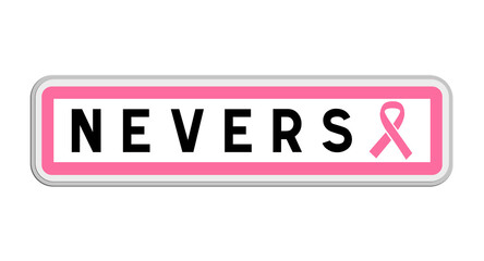 Panneau de sortie de Nevers, Nièvre, Bourgogne-Franche-Comté avec Ruban Octobre Rose