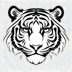 Obraz premium Black and White Tiger Logo