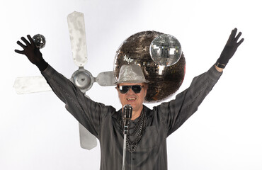 silver disco balls and dj