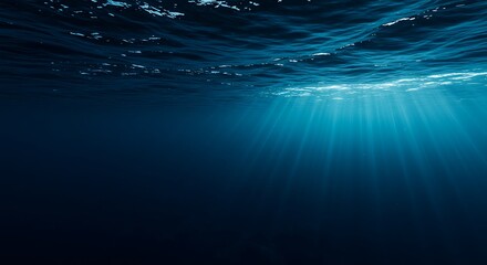 Obraz premium Ocean's Embrace: Sunken Light AI Generated