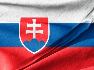 Close The National Flag Slovakia