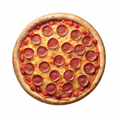 realistic delicious and tasty Italian pizza isolated on white background