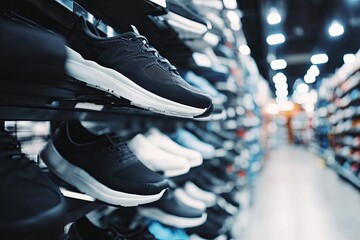 Display of various athletic shoes