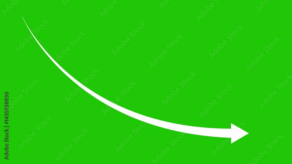 Poster animated of down business graph icon.business chart concept.