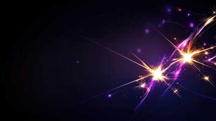 Obraz premium Abstract glowing sparks explosion in dark space