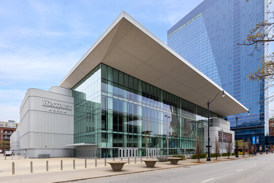 Chicago, IL, USA - April 17, 2025: Wintrust Arena is across from the McCormick Place in the Chicago Loop and home to the Chicago Sky Women's basketball team, as well as hosting concerts and events.