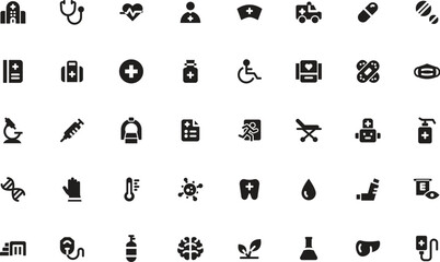 Set of medical icons suitable for healthcare websites, medical presentations, infographics, and educational materials on healthrelated topics