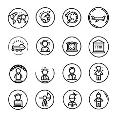 地球と旅行アイコン｜Globe and Travel Icons