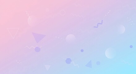 Pastel Gradient Background with Geometric Shapes and Soft Textures Abstract Design
