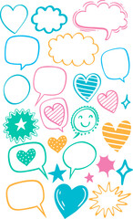 Colorful Speech Bubble Doodle Elements